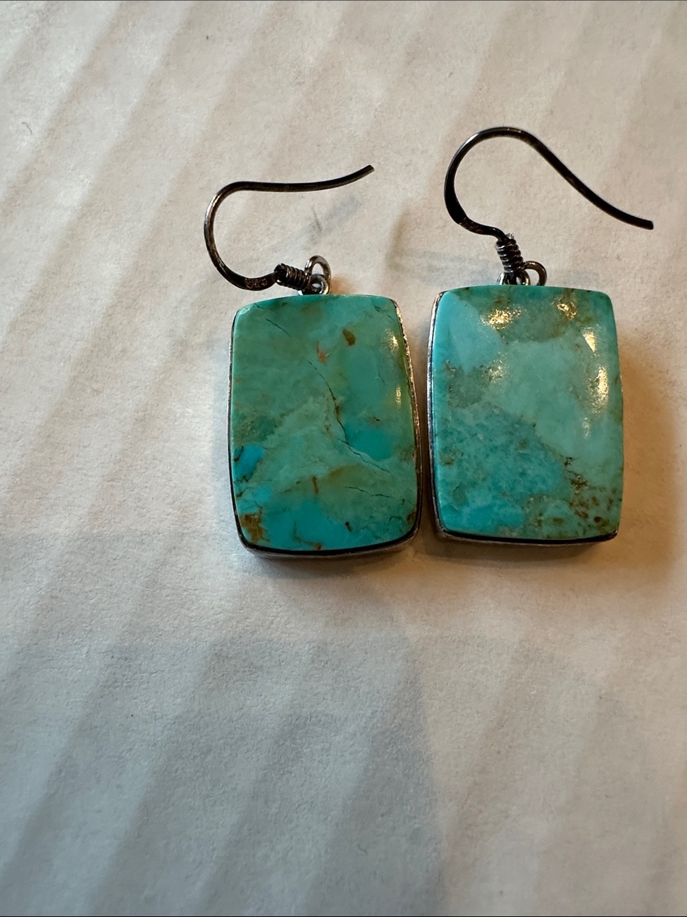 Turquoise and silver earrings